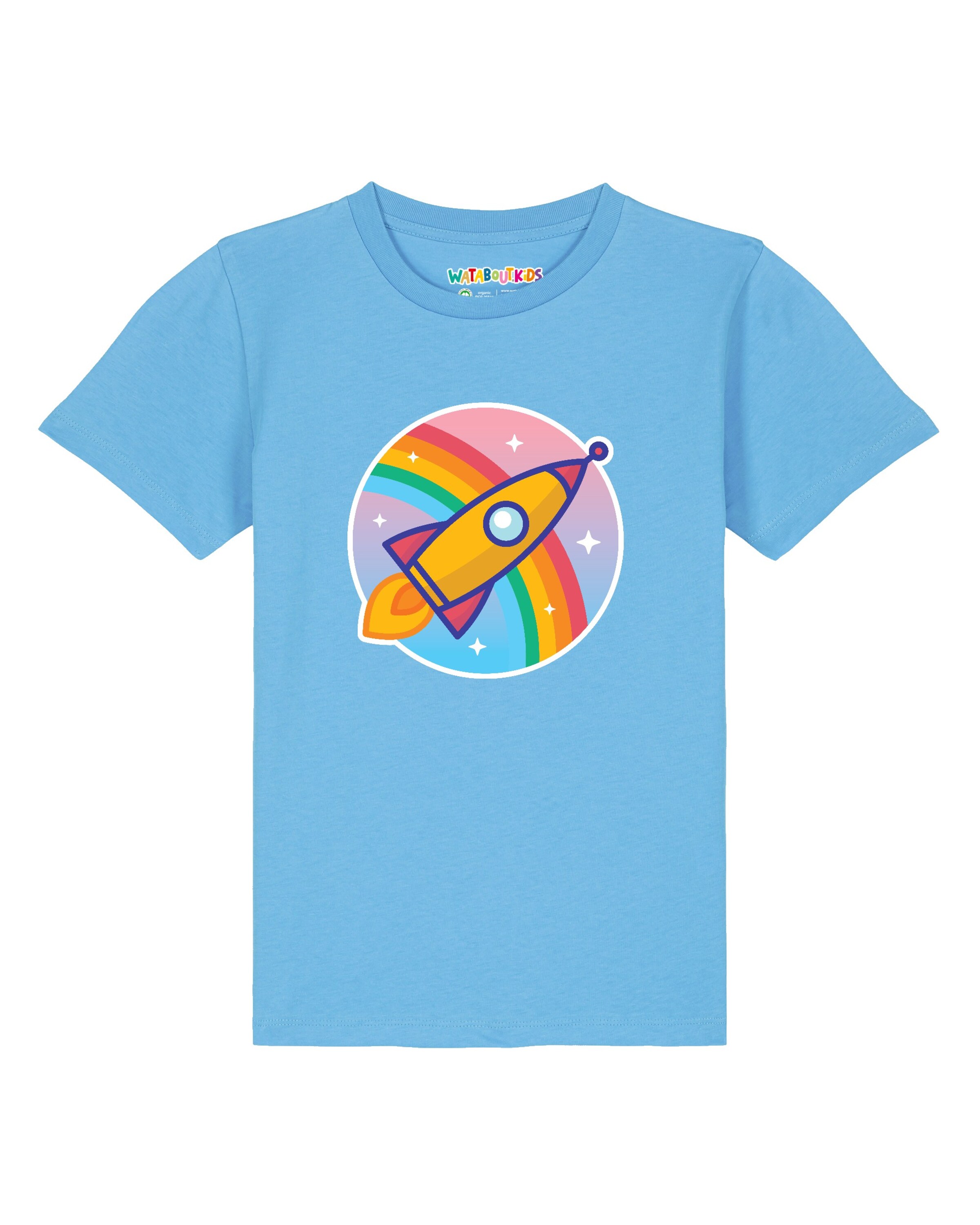 T-Shirt 'Cartoon Rakete' watabout.kids en bleu : devant