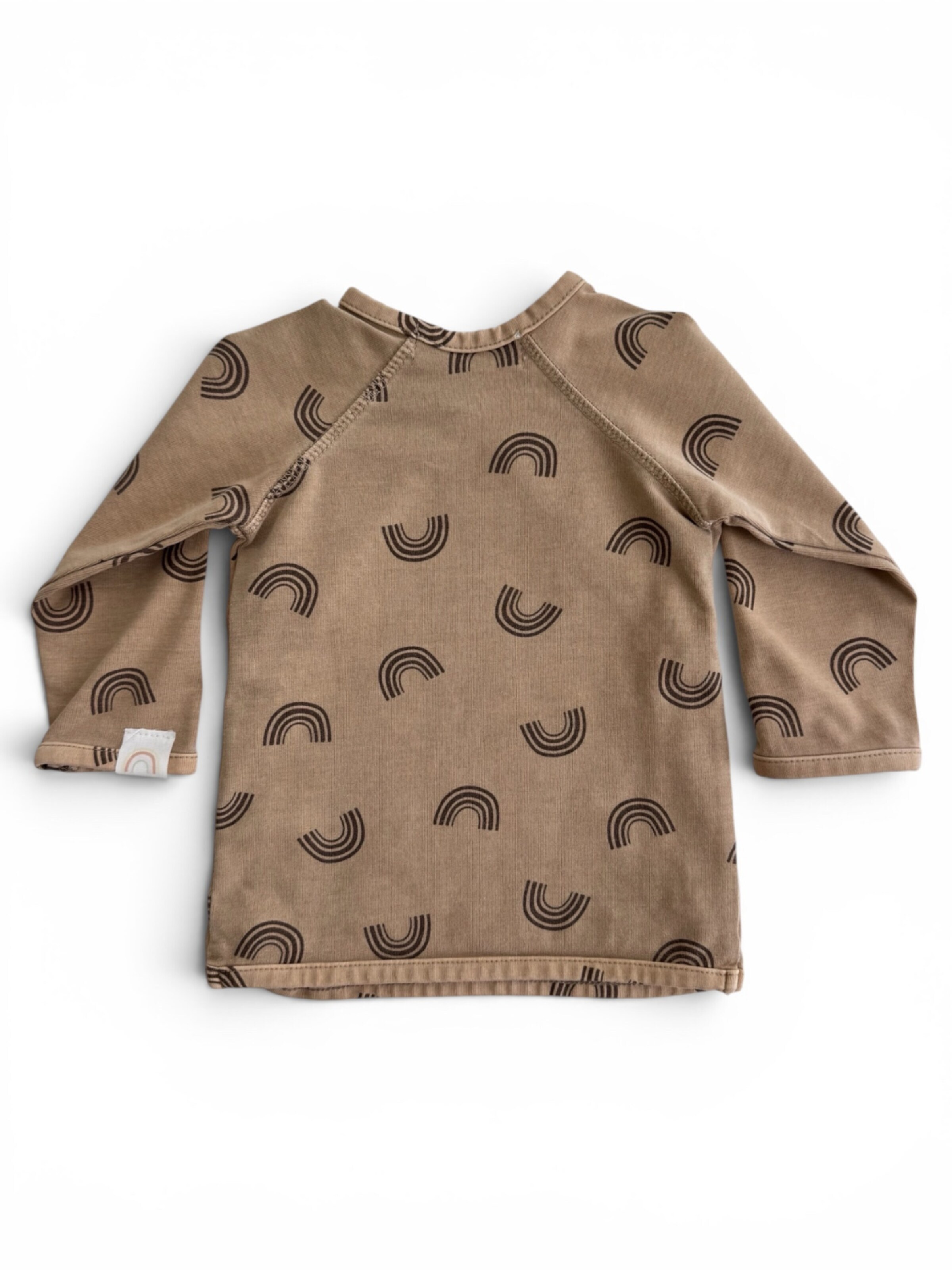 KURTI & FRIEDA Sweatshirt 'Wrap Top - Rainbow Print' in Brown