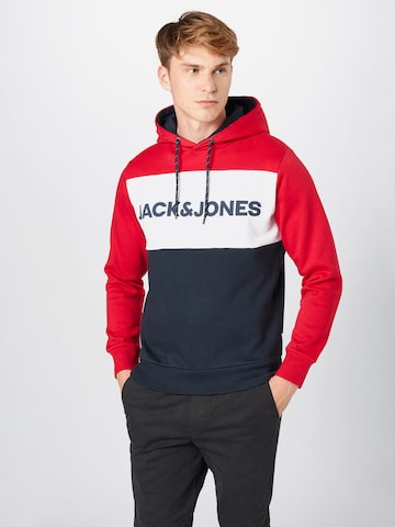 JACK & JONES Rovný strih Mikina - Červená: predná strana