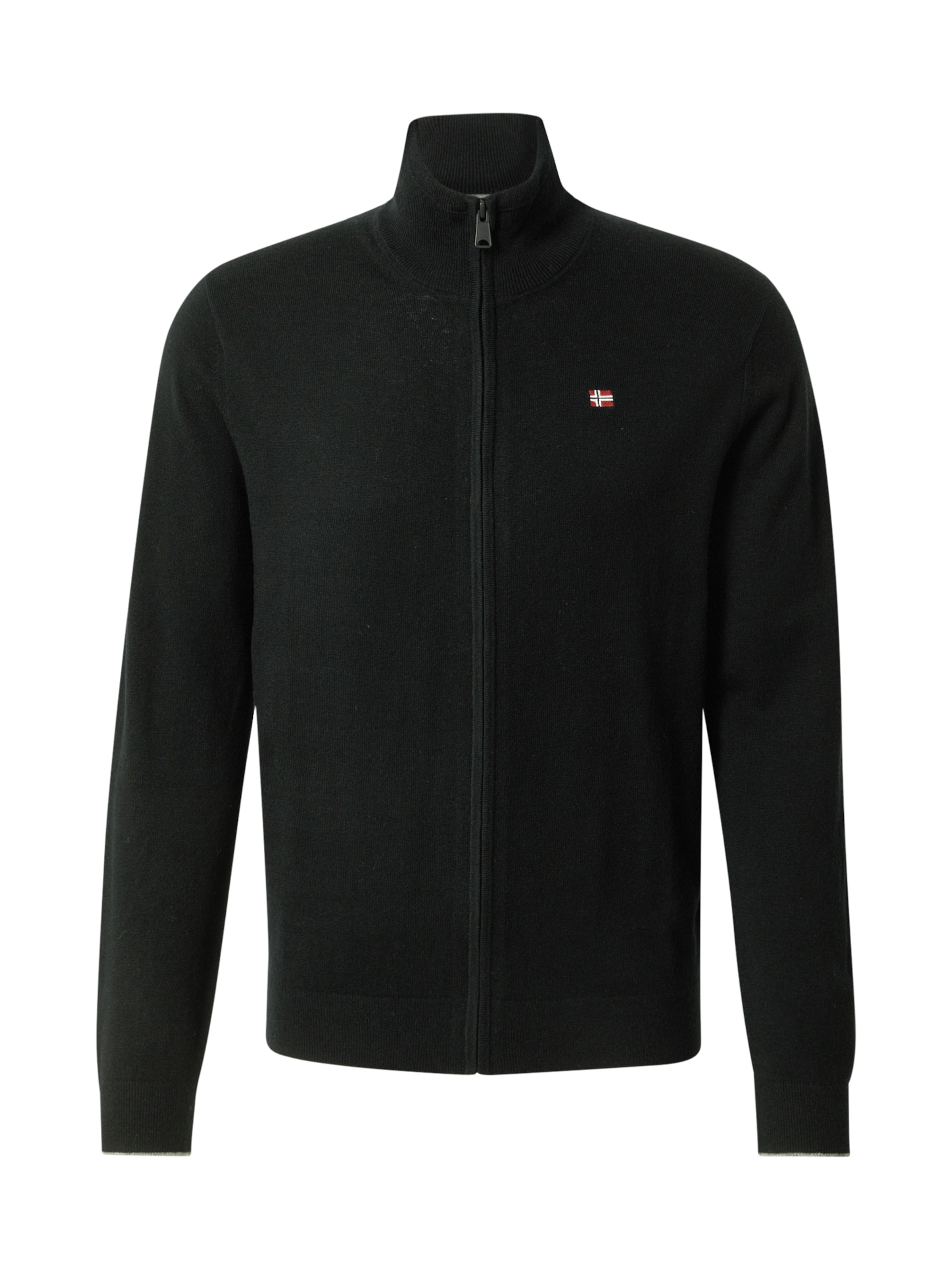 melns NAPAPIJRI Adīta jaka 'DAMAVAND': no priekšpuses