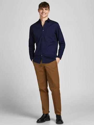 JACK & JONES Slim fit Button Up Shirt '12201905' in Blue