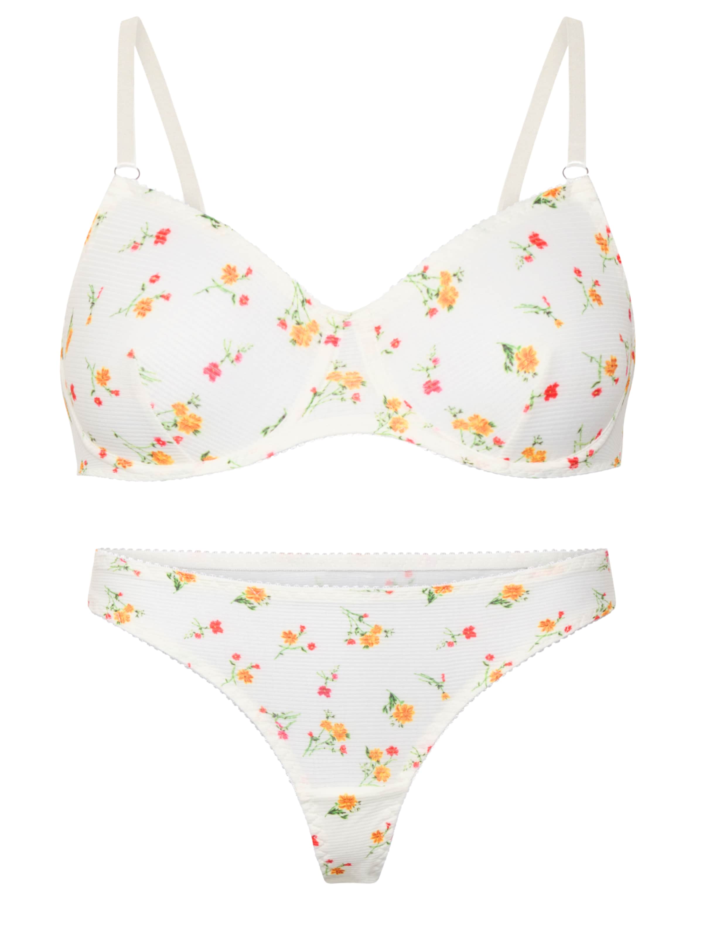 Orchibelle Bralette Underwear Sets in White: front