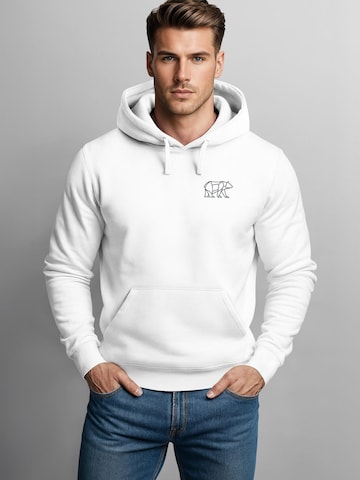 Neverless Sweatshirt 'Bär Lineart Polygon'‌‌‌‌‌‌‌‌‌‌ in Weiß