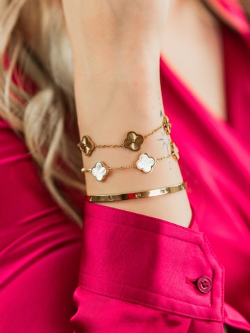 Pure Schmuck Bracelet 'Clover Perlmutt' in Gold