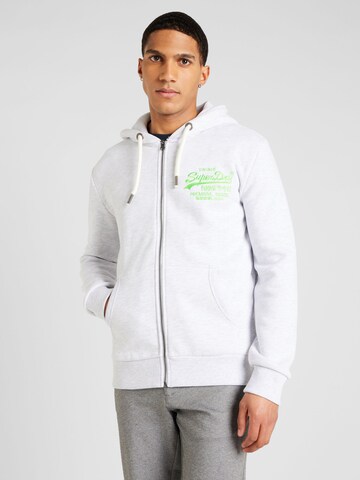 Superdry Zip-Up Hoodie in Grey: front