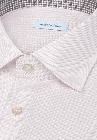 SEIDENSTICKER Slim fit Zakelijk overhemd 'Schwarze Rose' in Beige