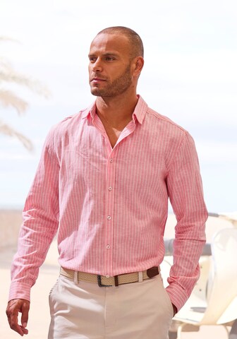 JOHN DEVIN Regular fit Button Up Shirt in Red