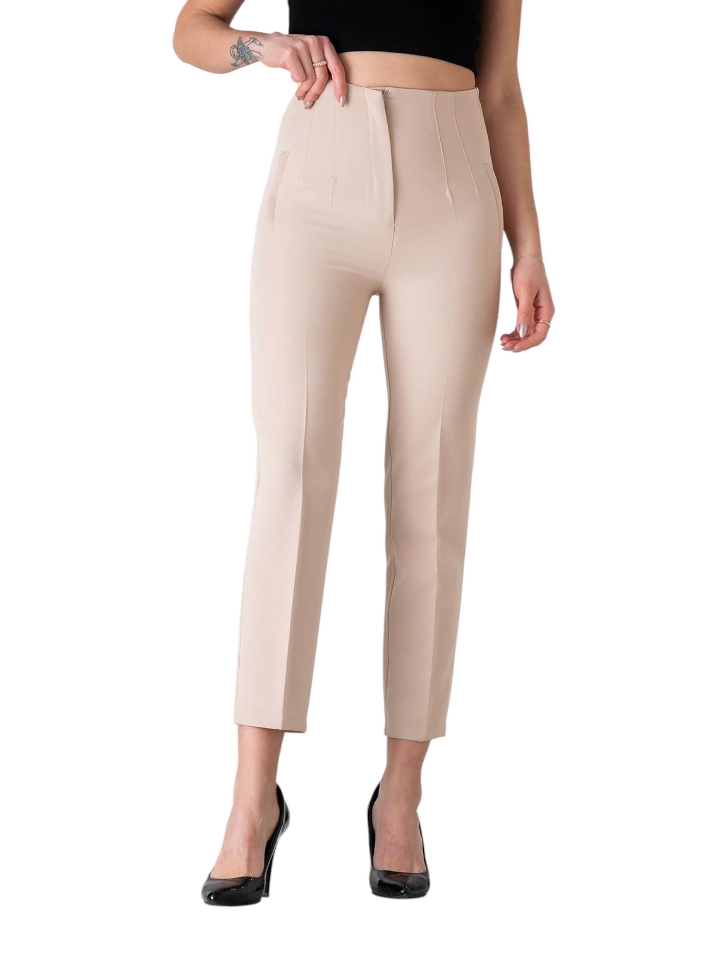 Coupe slim Pantalon à pince 'Alessia' fashionshowcase en beige