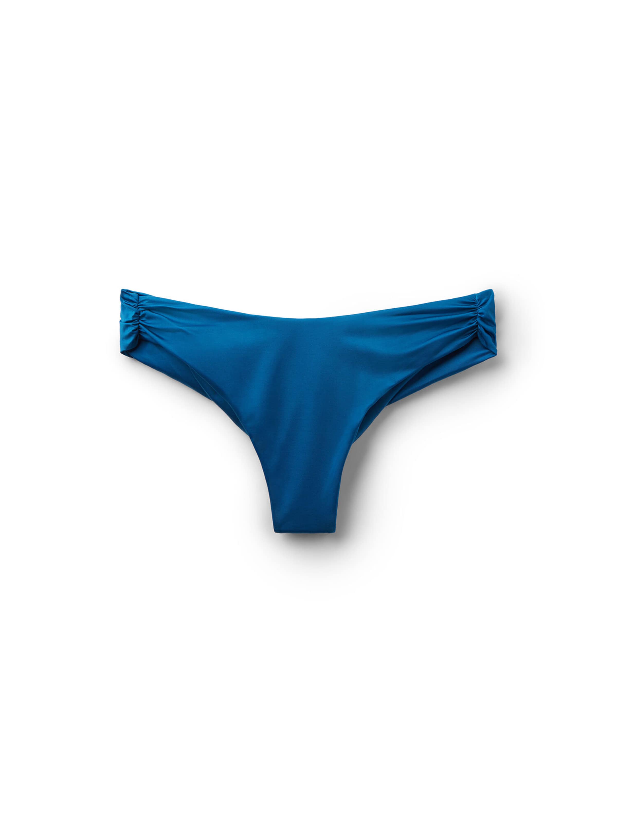 CALZEDONIA Bikini Bottoms 'Shiny Satin' in Blue: front