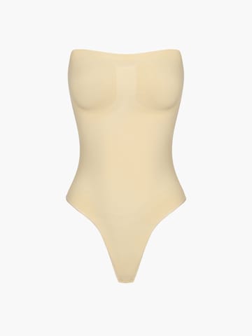 cfab (formerly creamy fabrics) Shapingbody 'Trägerloser Bodysuit Sculpting Shapewear mit String' in Wit: voorkant