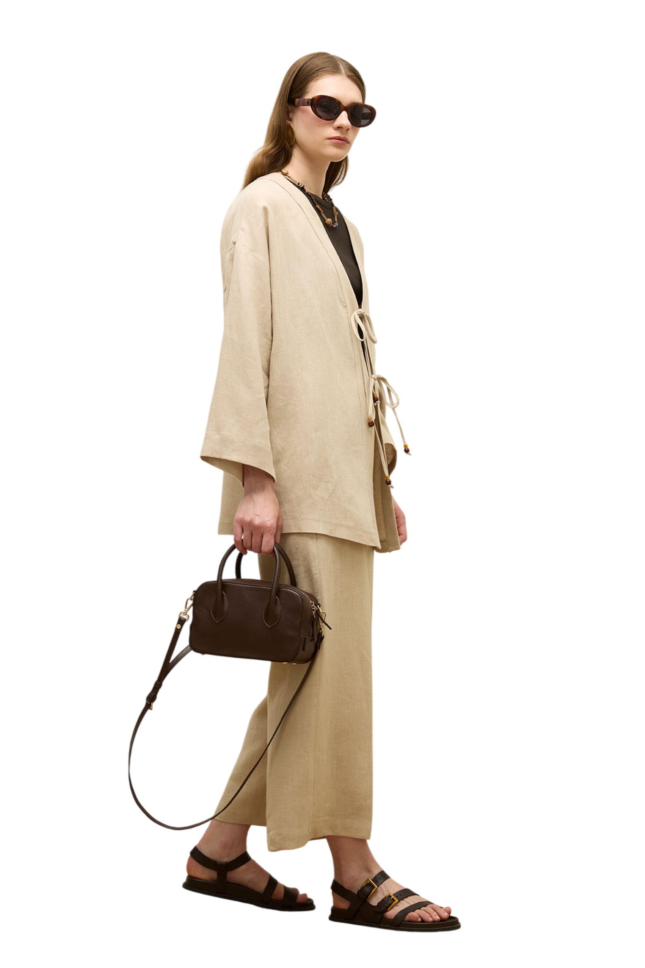Wide Leg Pantalon MANUKA en beige