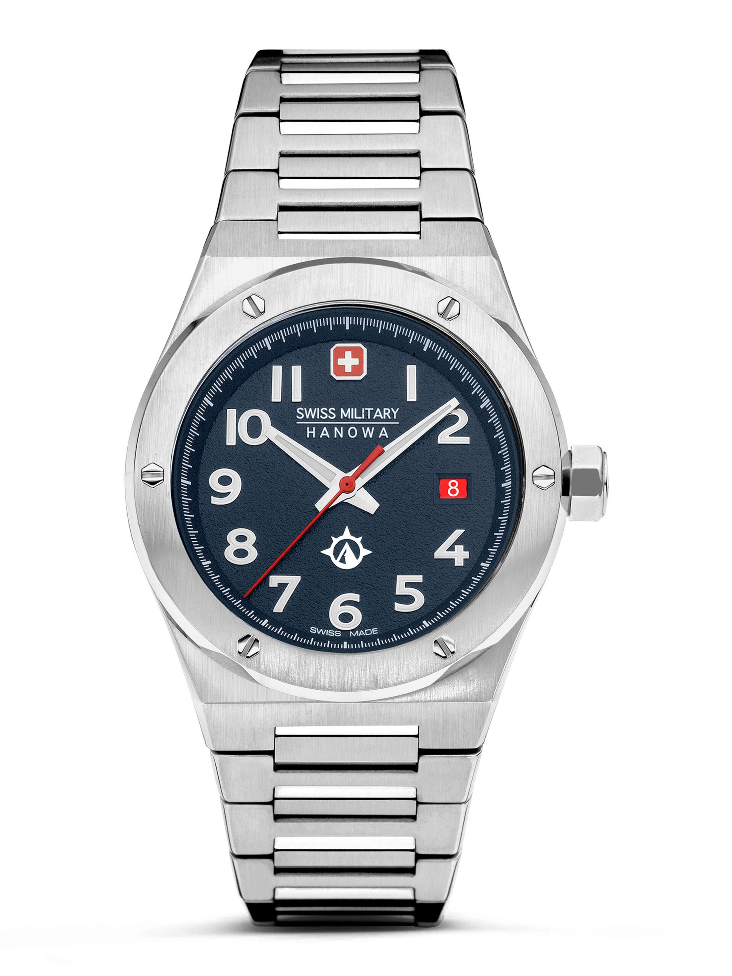 SWISS MILITARY HANOWA Analoog horloge 'Sonoran' in Zilver: voorkant