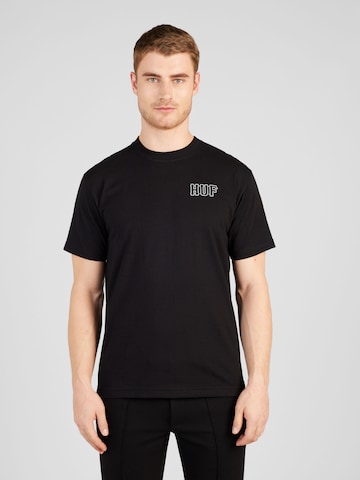 HUF - Camiseta en negro: frente