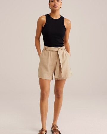 WE Fashion Loosefit Nadrág - bézs: elől