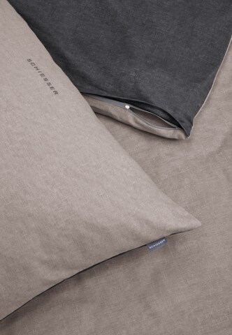 SCHIESSER Duvet cover 'Doubleface Feinbiber' in Brown