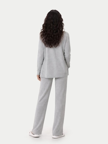 Cardigan 'Ajour Knit Open-Front Cashmere Cardigan' GOBI Cashmere en gris