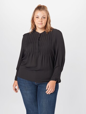 Selected Femme Curve Blouse 'Via' in Zwart: voorkant