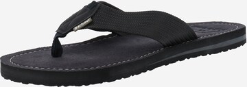 Barbour Beacon T-Bar Sandals 'Toeman' in Black: front