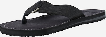 Barbour Beacon Teenslippers 'Toeman' in Zwart: voorkant