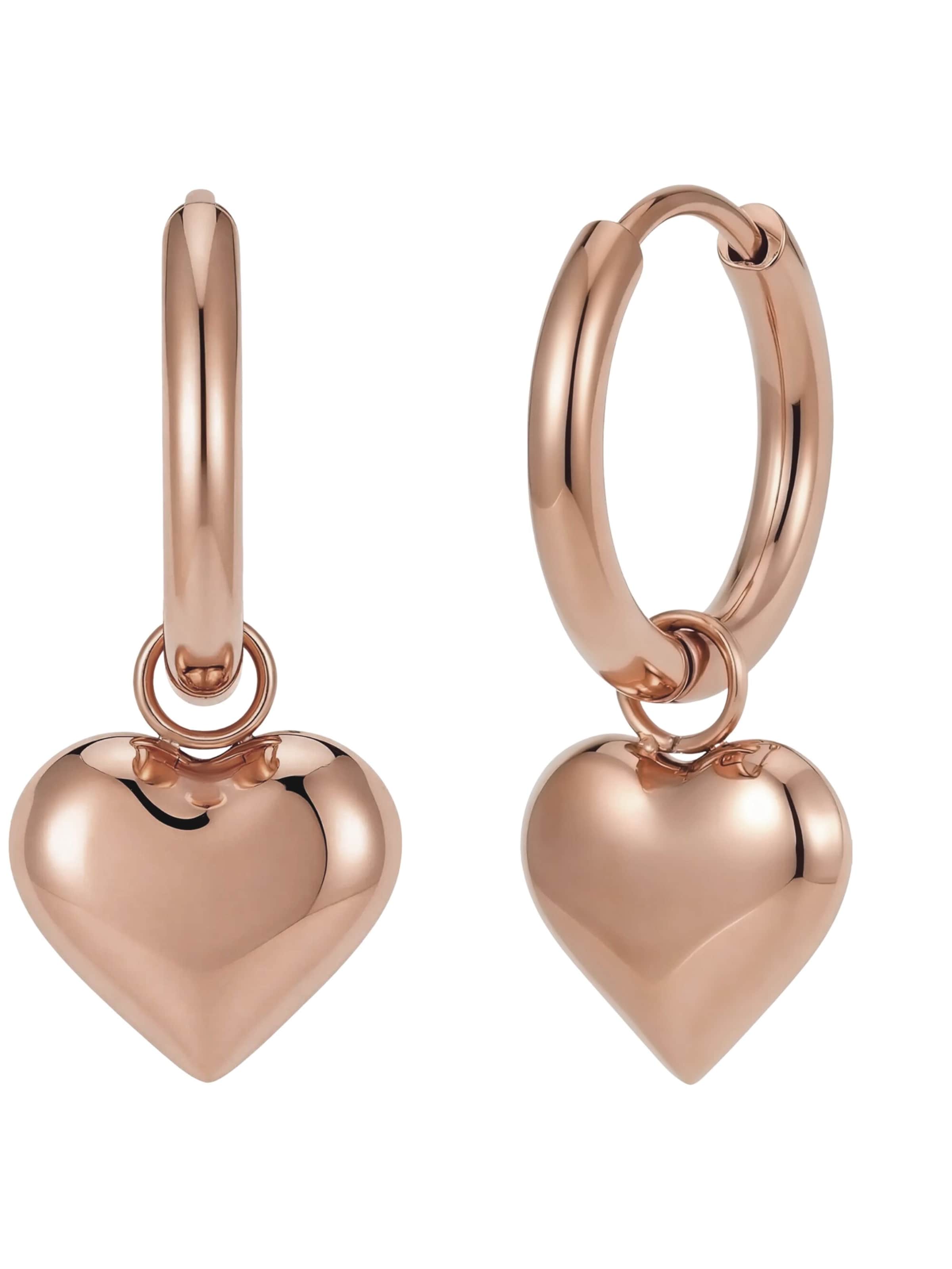 Boucles d'oreilles 'Herz' GOOD.designs en or : devant