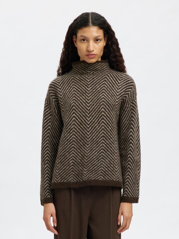 SELECTED Pullover in Braun: Vorderseite