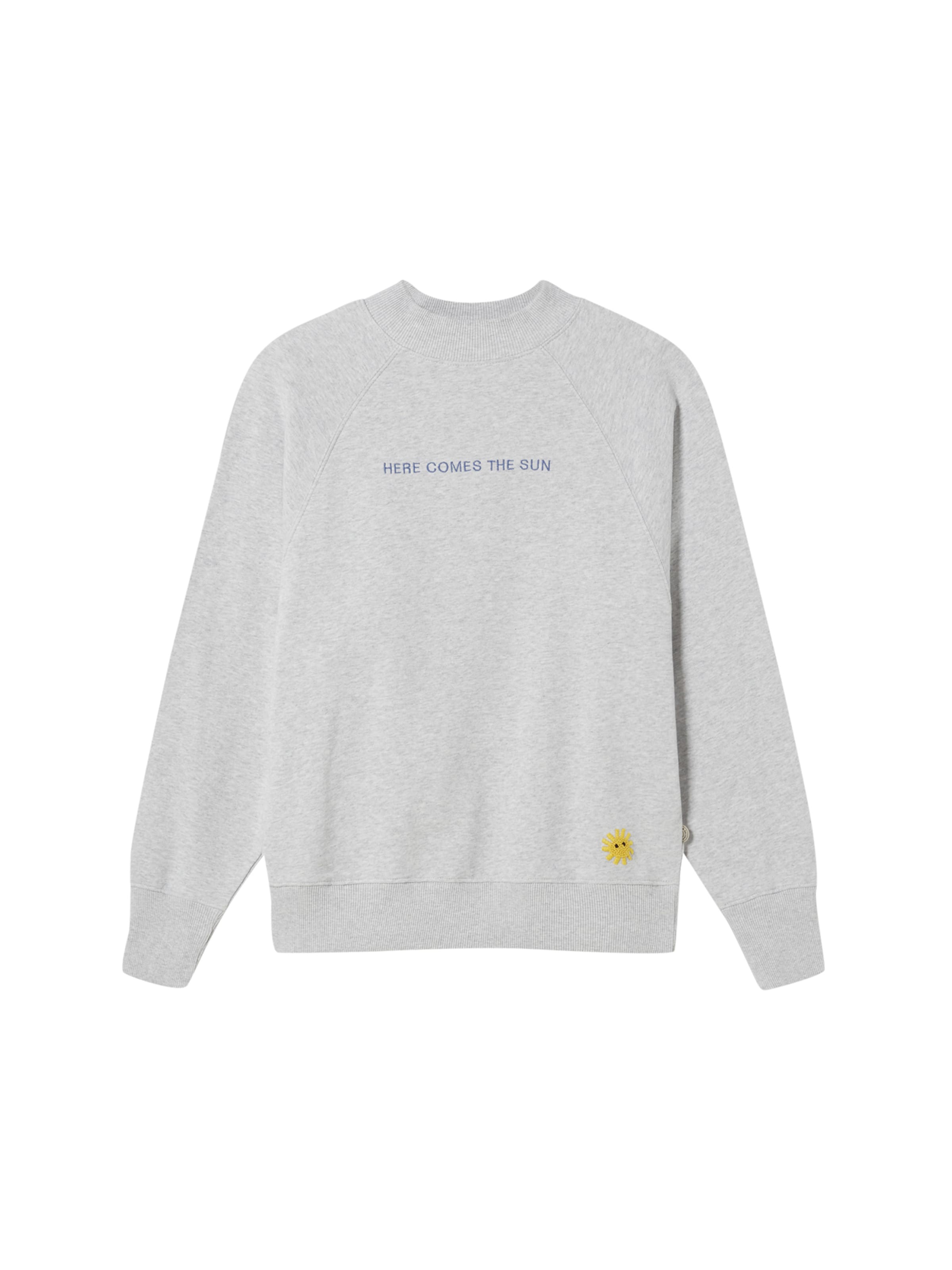 Thinking MU Μπλούζα φούτερ 'Here Comes The Sun' σε ζαφείρι / ανοικτό γκρι, Άποψη προϊόντος
