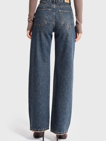 IT'S BASIC Regular Jeans 'Rhinestone Straight High Rise Jeans' in Blauw