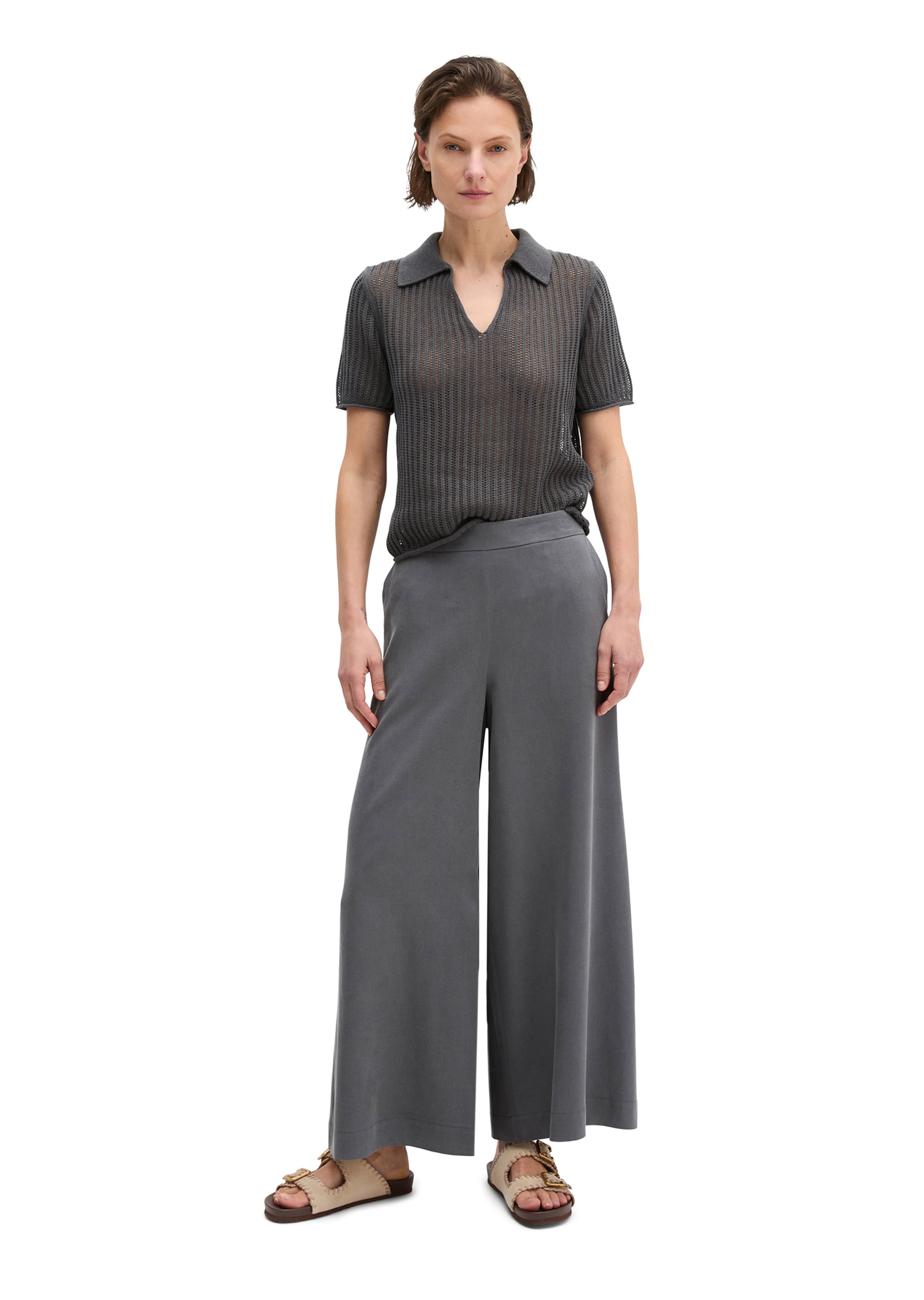 Marc O'Polo Wide Leg Hose in Grau