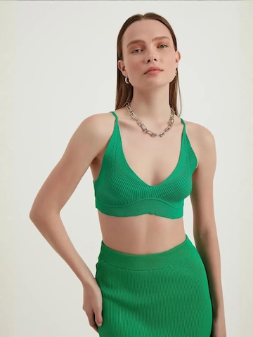 Hiccup Knitted Top in Green: front
