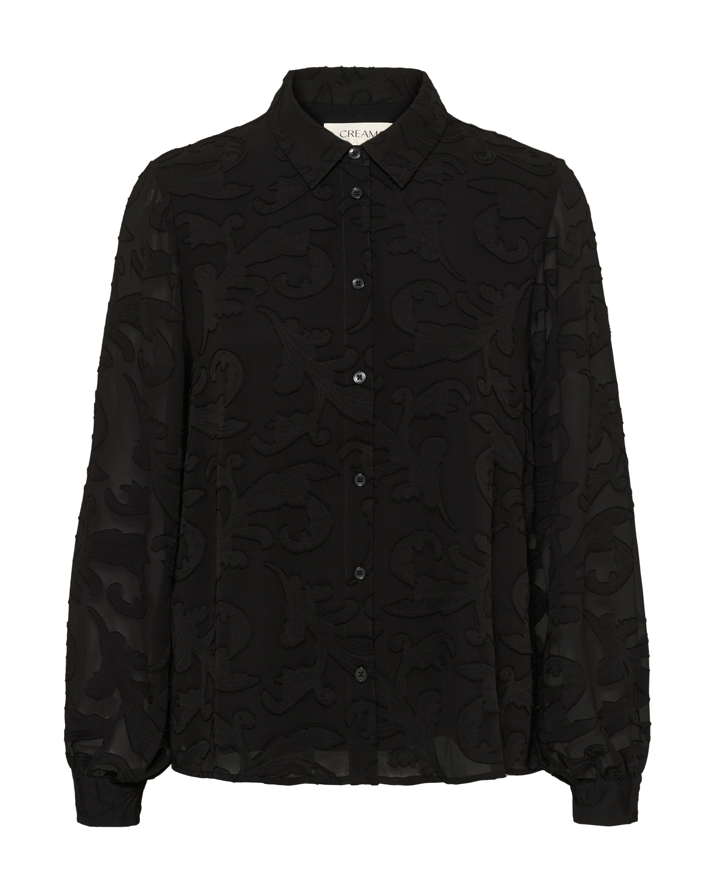 Cream Shirt in Black: front