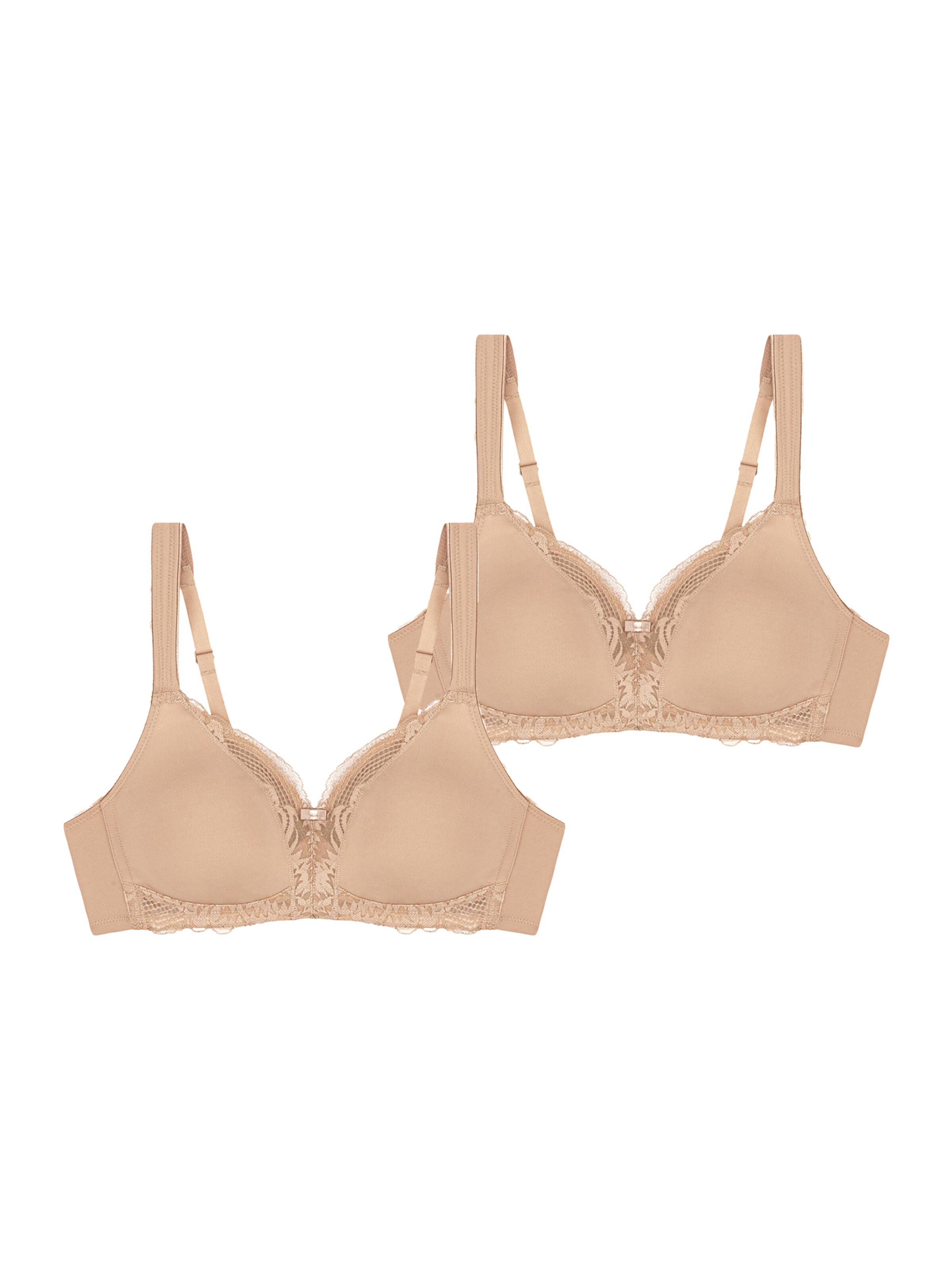 TRIUMPH Bra ' Modern Lace+Cotton ' in Beige: front