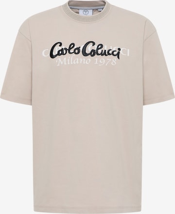 T-Shirt Carlo Colucci en beige : devant