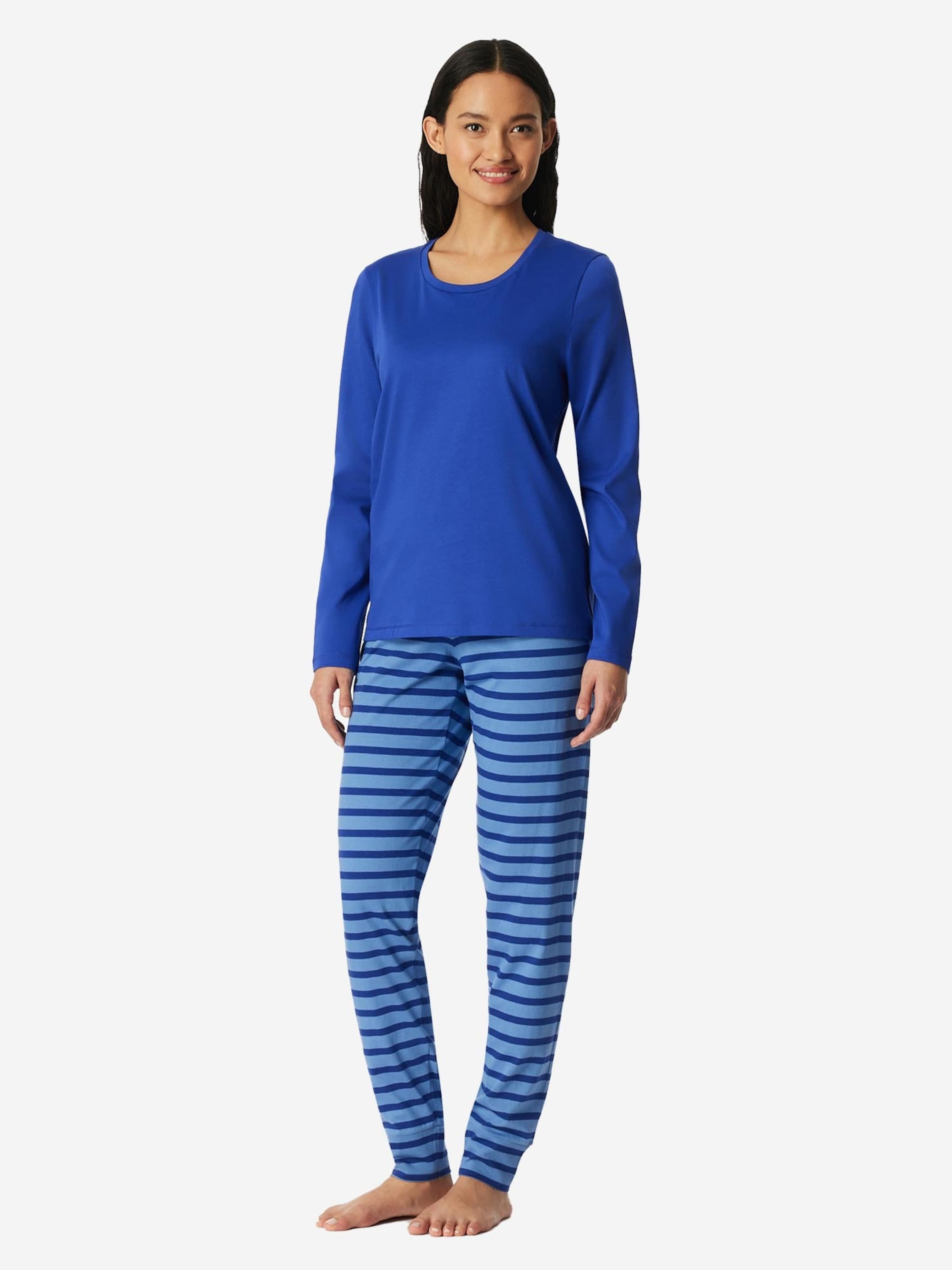 SCHIESSER - Pijama 'Casual Essentials' en azul: frente