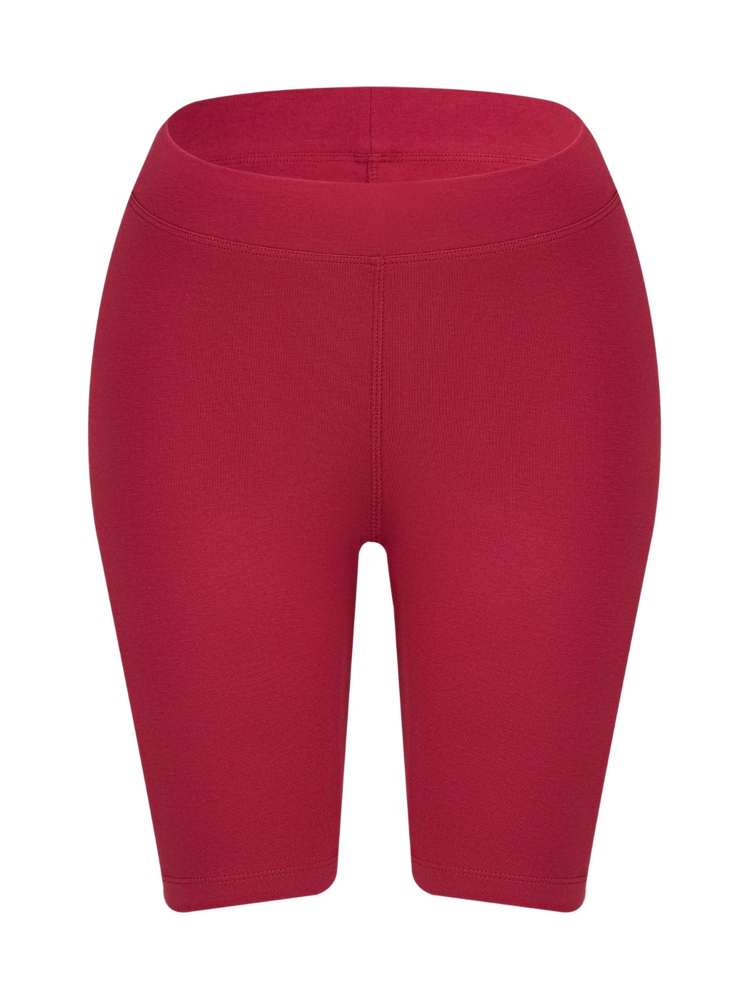 Leela COTTON Skinny Hose 'Damen Bio-Baumwoll Radlerhose'‌‌‌‌‌‌ in Rot: Vorderseite