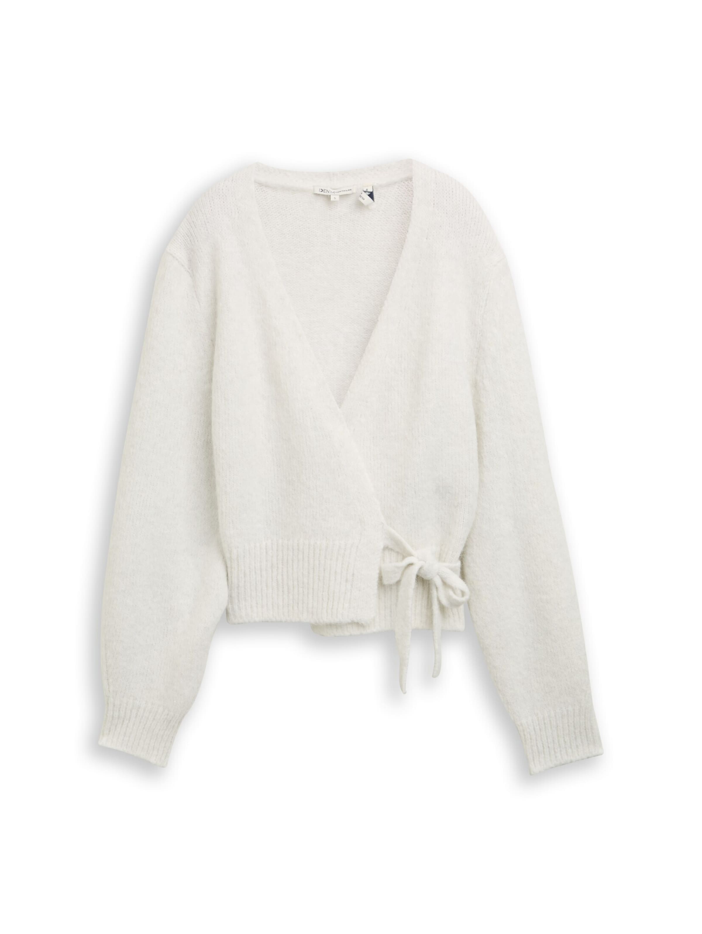 TOM TAILOR DENIM Knit cardigan in White: front