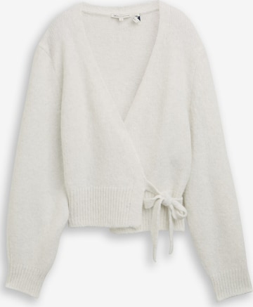 TOM TAILOR DENIM Strickjacke in Weiß: Vorderseite