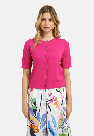 Milano Italy Knit Cardigan in Pink: front