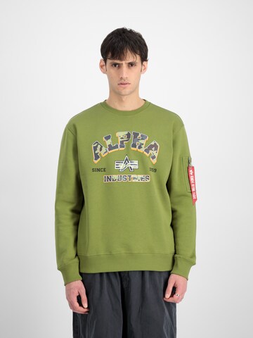 zaļš ALPHA INDUSTRIES Sportisks džemperis: no priekšpuses