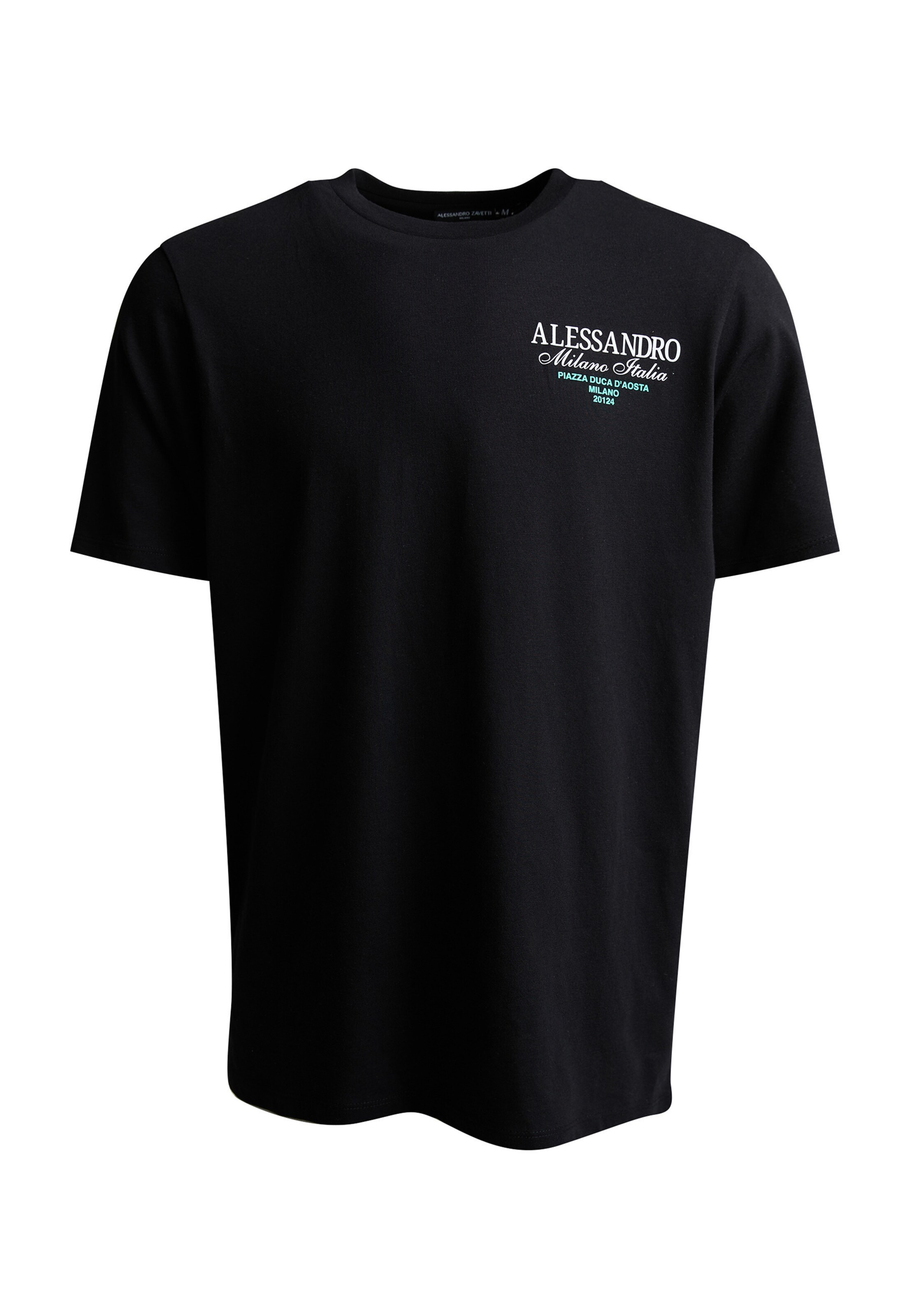 Alessandro Zavetti T-Shirt 'Montanelli' in Schwarz: Vorderseite