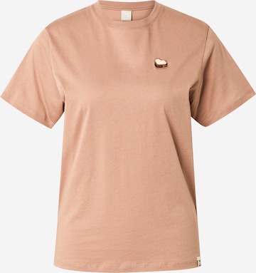 Iriedaily T-Shirt 'Burger Love' in Beige: Vorderseite