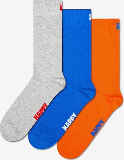 Happy Socks Къси чорапи в кралско синьо / сив меланж / оранжево / бяло, Преглед на продукта