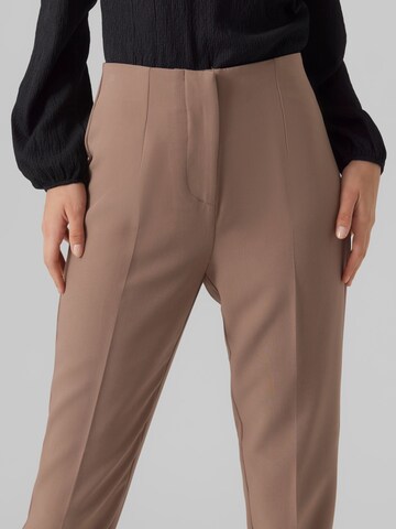 VERO MODA Tapered Pleat-Front Pants in Brown