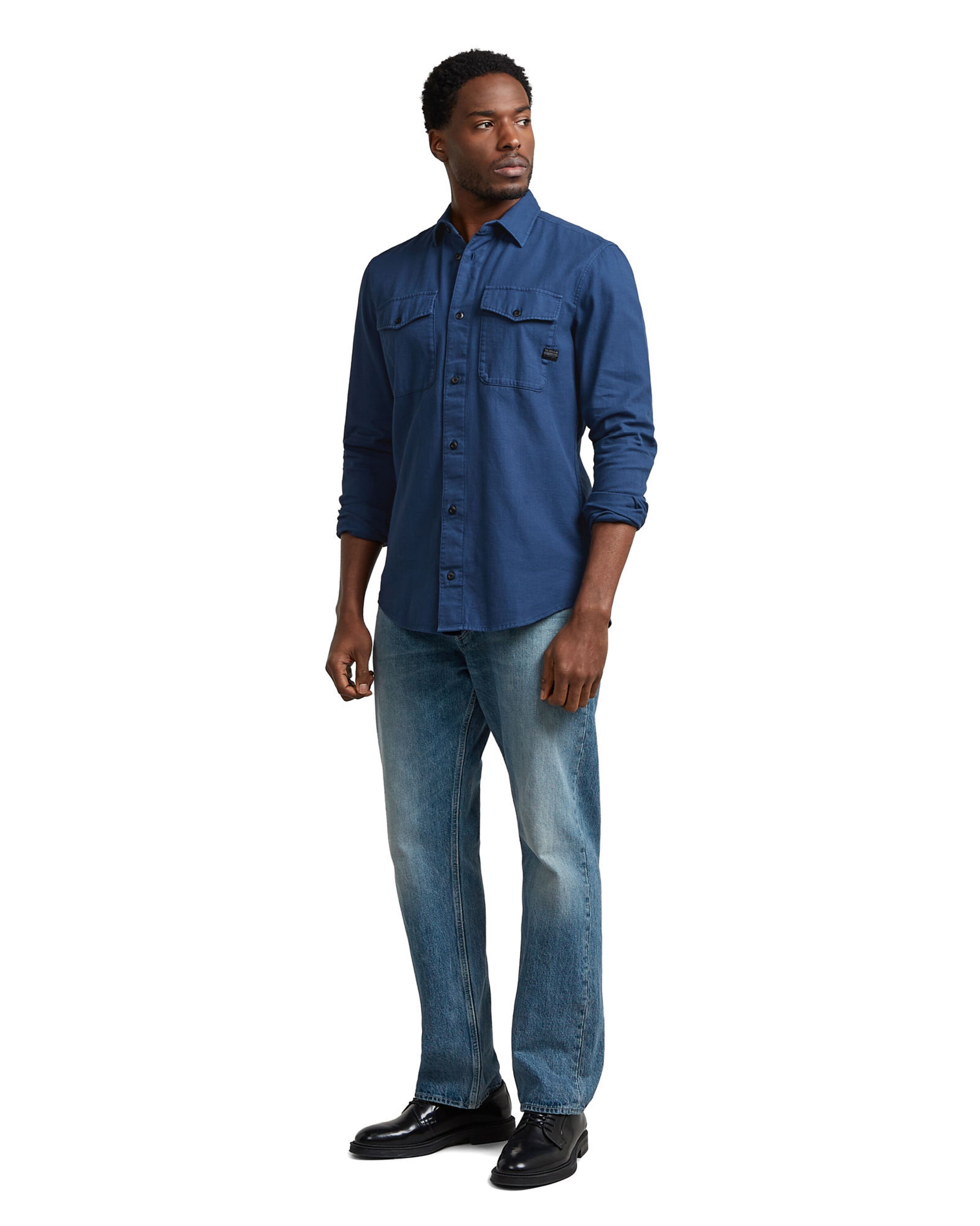 G-STAR Slim fit Overhemd 'Marine Slim Shirt' in Blauw