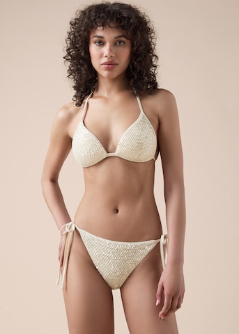 CALZEDONIA Bikini Bottoms 'Sequin Net' in White: front