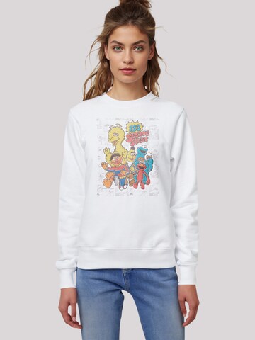 F4NT4STIC Sweatshirt 'Sesamstraße 123' in Weiß: Vorderseite