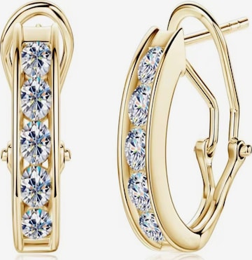 ROUGEMONT Jewellery Ohrringe 'Funkelnde Moissanit Creolen Ohrringe 925 sterling Silber' in Gold: Vorderseite