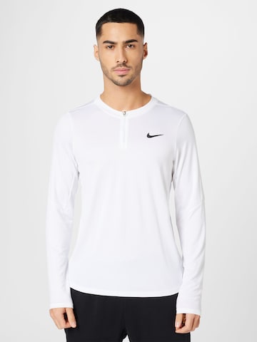 NIKETehnička sportska majica 'Court Advantage' - bijela boja: prednji dio
