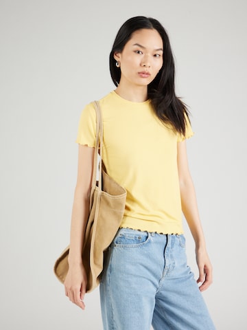 PIECES Μπλουζάκι 'Nicca' σε κίτρινο: μπροστά