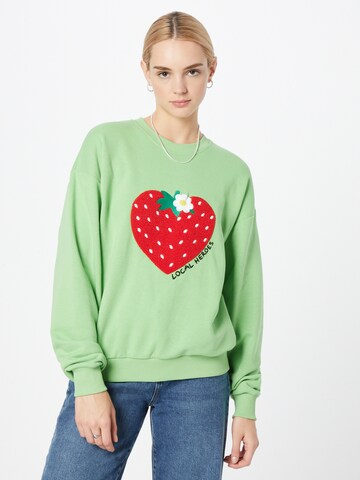 LOCAL HEROES Sweatshirt 'WILD STRAWBERRY' in Green: front