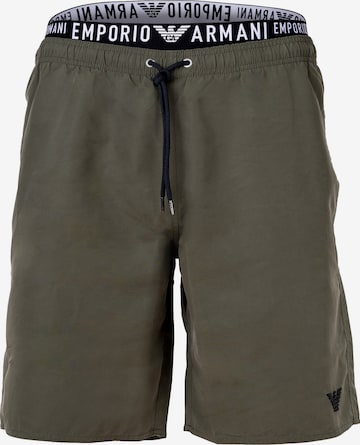 Emporio Armani Swim Trunks in Green: front